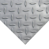 Rubber-Cal Diamond-Plate Metallic 4 ft. x 25 ft. Silver PVC Flooring (100 sq. ft.)