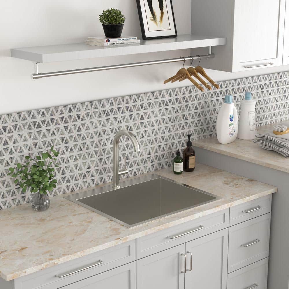 Sarlai 16-Gauge Stainless Steel Drop-In Kitchen Sink with Bottom Grid