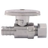 SharkBite 4-Pack Brass 1/2-in PEX Barb x 3/8-in OD Compression Quarter-Turn Straight Stop Valve