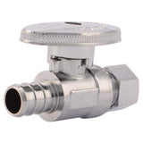 SharkBite 4-Pack Brass 1/2-in PEX Barb x 3/8-in OD Compression Quarter-Turn Straight Stop Valve