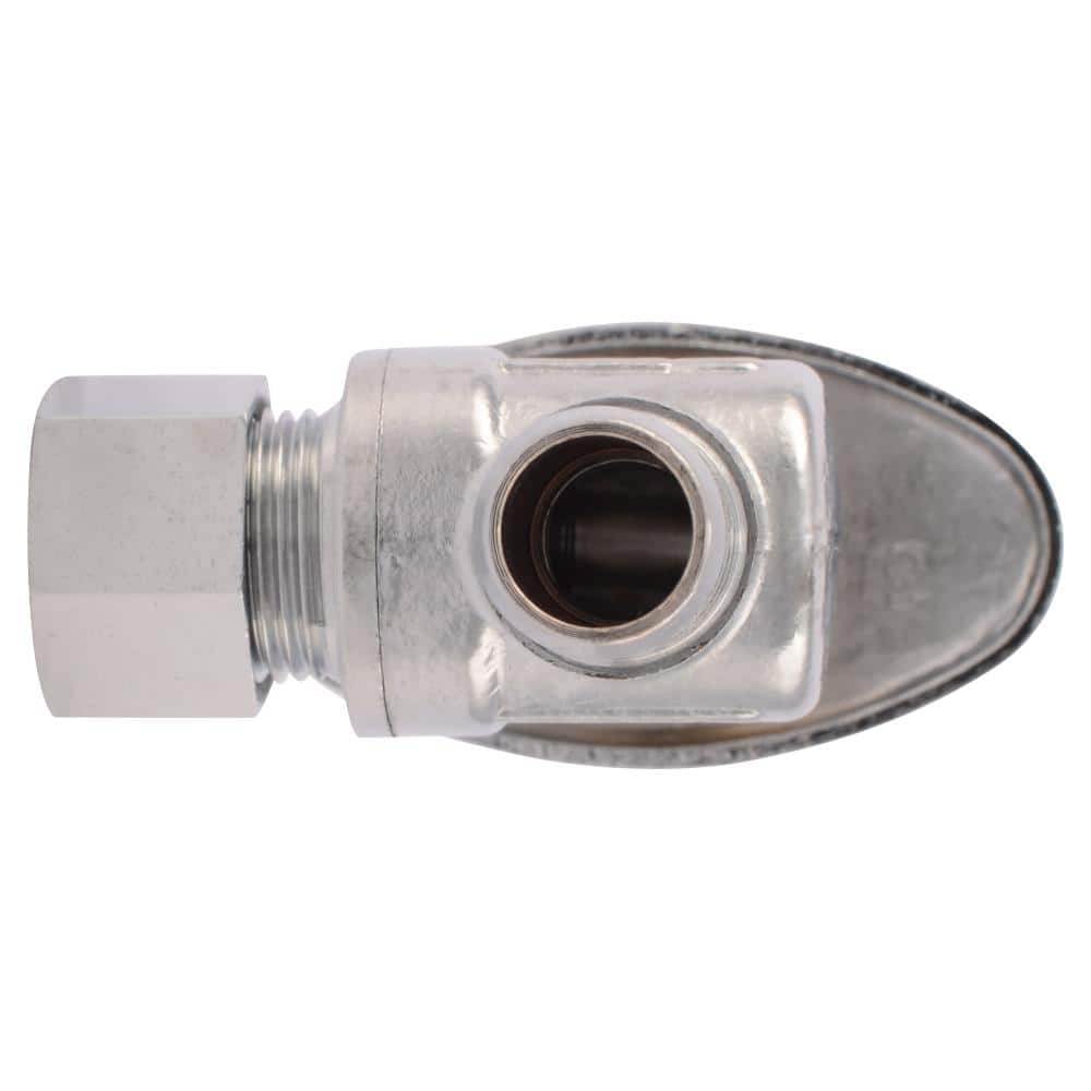 SharkBite Brass 1/2-in PEX Barb x 3/8-in OD Compression Quarter-Turn Angle Valve
