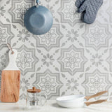 Ivy Hill Tile Sintra Silver Sky Encaustic 9 in. x 9 in. x 10mm Matte Porcelain Floor and Wall Tile (20 Pieces, 10.65 sq. ft. per Box)