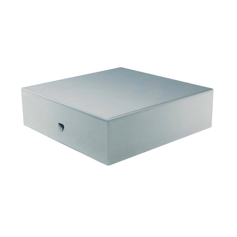 NUVO IRON Eazy-Cap 4 in. x 4 in. Stainless Steel Modern Low-Profile Flat Top Post Cap (Pack of 12)