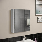 WELLFOR 16 in. W x 20 in. H Medium Rectangular Silver Aluminum Recessed/Surface Mount Medicine Cabinet with Mirror