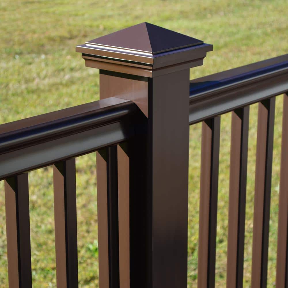 Fiberon CountrySide 5 in. x 5 in. x 39 in. Simply Brown Capped Composite Beveled Post Sleeve