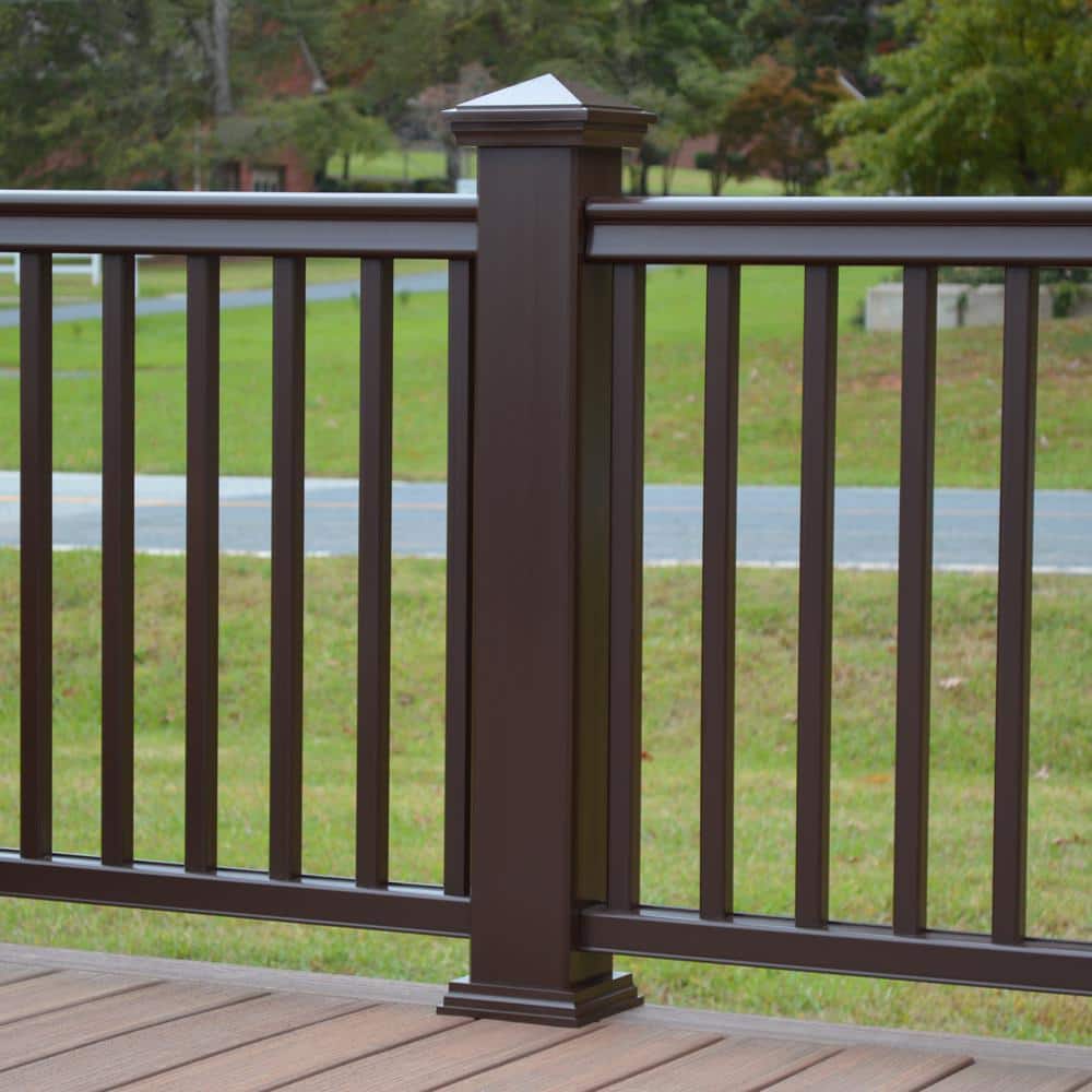 Fiberon CountrySide 5 in. x 5 in. x 39 in. Simply Brown Capped Composite Beveled Post Sleeve