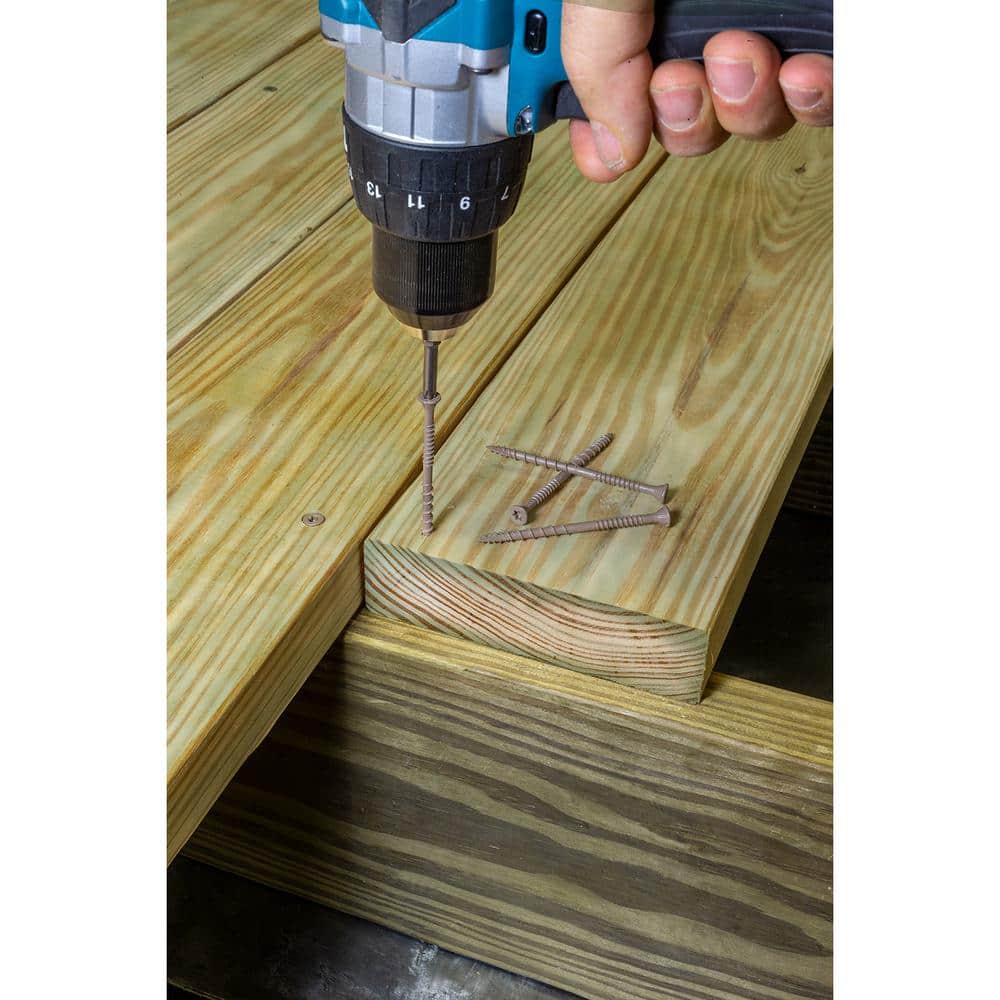 Simpson Strong-Tie #10 x 3 in. T25 6-Lobe, Flat Head, Deck-Drive DSV Wood Screw, Quik Guard, Tan (770-Pack)