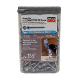 Simpson Strong-Tie #9 x 1-1/2 in. Type 316 Stainless Steel, Hex Drive, Hex Head, Strong-Drive SD Wood Screw (500-Pack)