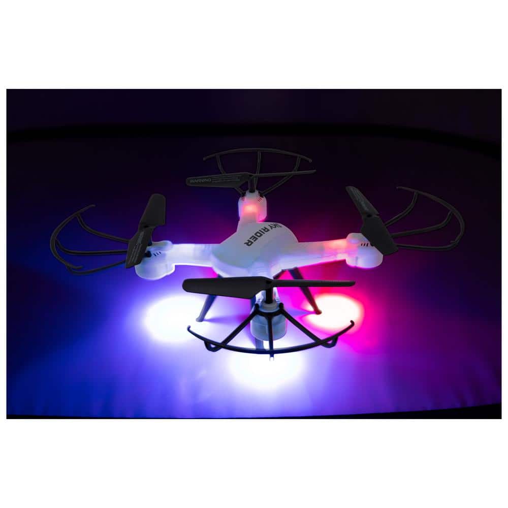 SKY RIDER Pro Quadcopter Drone with Wi-Fi Camera, Remote and Phone Holder, White