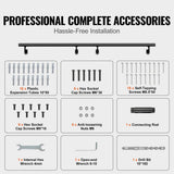 SKYSHALO Wall Mount Handrail 7 in. H x 2.76 in. W Black Aluminum Alloy Stair Railing Kit Thickened Hand Rail