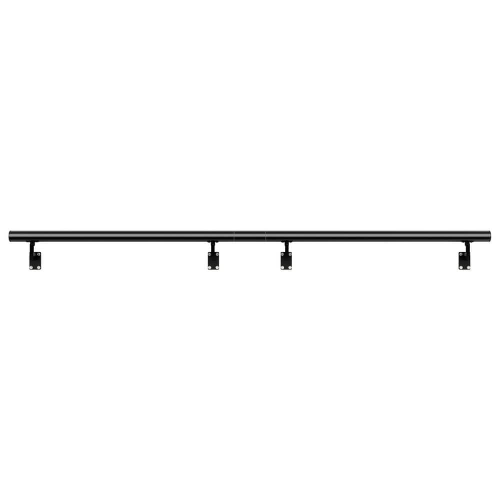 SKYSHALO Wall Mount Handrail 7 in. H x 2.76 in. W Black Aluminum Alloy Stair Railing Kit Thickened Hand Rail