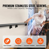 SKYSHALO Wall Mount Handrail 7 in. H x 2.76 in. W Black Aluminum Alloy Stair Railing Kit Thickened Hand Rail