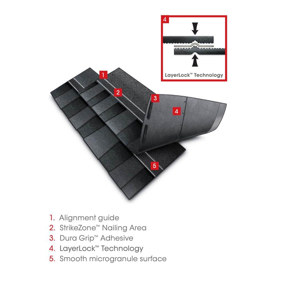 GAF Timberline HDZ Slate Algae Resistant High-Definition Shingles | 33.33 sq. ft. per Bundle