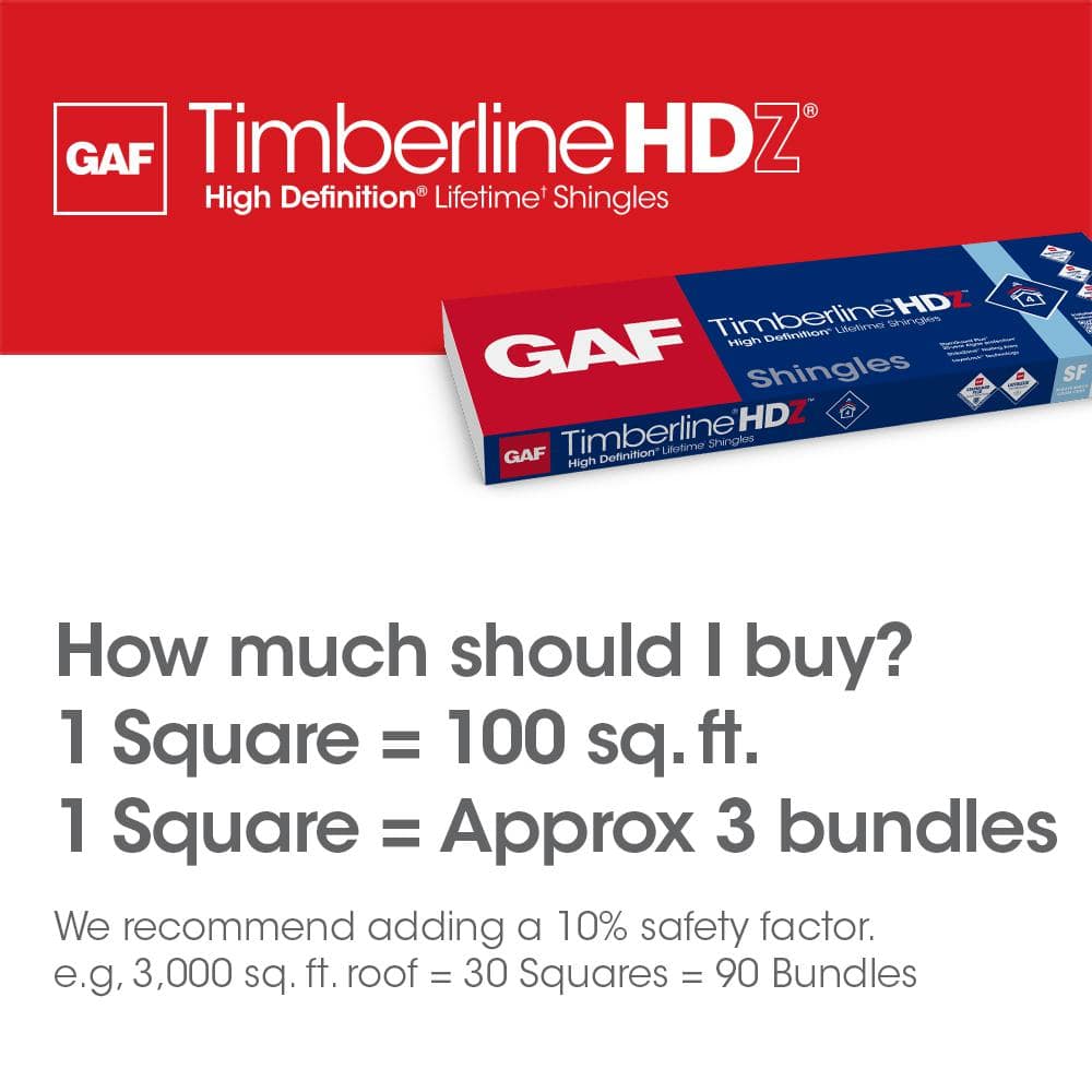 GAF Timberline HDZ Slate Algae Resistant High-Definition Shingles | 33.33 sq. ft. per Bundle