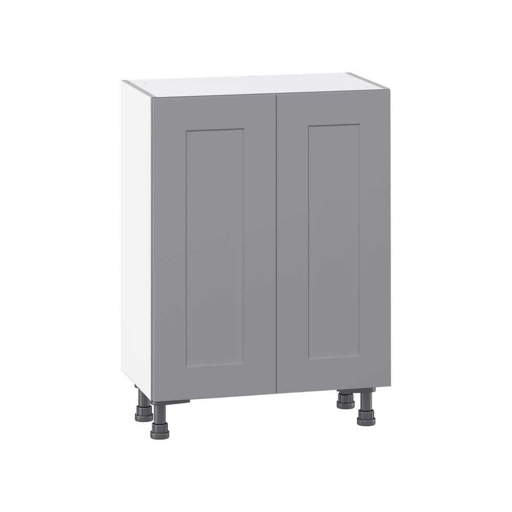 J COLLECTION Bristol Painted Slate Gray Shaker Assembled Base Kitchen Cabinet with 3 Inner Drawers (24 in. W x 34.5 in. H x 14 in. D)