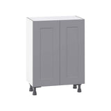 J COLLECTION Bristol Painted Slate Gray Shaker Assembled Base Kitchen Cabinet with 3 Inner Drawers (24 in. W x 34.5 in. H x 14 in. D)