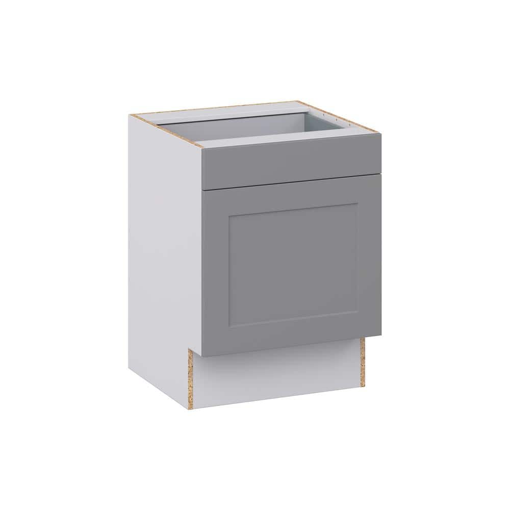 J COLLECTION Bristol Painted Slate Gray Shaker Assembled 24 in.W x 32.5 in.H x 23.75 in.D Accessible ADA 1 Draw Base Kitchen Cabinet