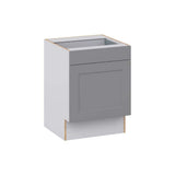 J COLLECTION Bristol Painted Slate Gray Shaker Assembled 24 in.W x 32.5 in.H x 23.75 in.D Accessible ADA 1 Draw Base Kitchen Cabinet