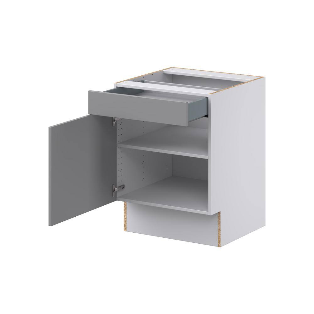 J COLLECTION Bristol Painted Slate Gray Shaker Assembled 24 in.W x 32.5 in.H x 23.75 in.D Accessible ADA 1 Draw Base Kitchen Cabinet