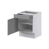 J COLLECTION Bristol Painted Slate Gray Shaker Assembled 24 in.W x 32.5 in.H x 23.75 in.D Accessible ADA 1 Draw Base Kitchen Cabinet