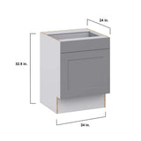 J COLLECTION Bristol Painted Slate Gray Shaker Assembled 24 in.W x 32.5 in.H x 23.75 in.D Accessible ADA 1 Draw Base Kitchen Cabinet