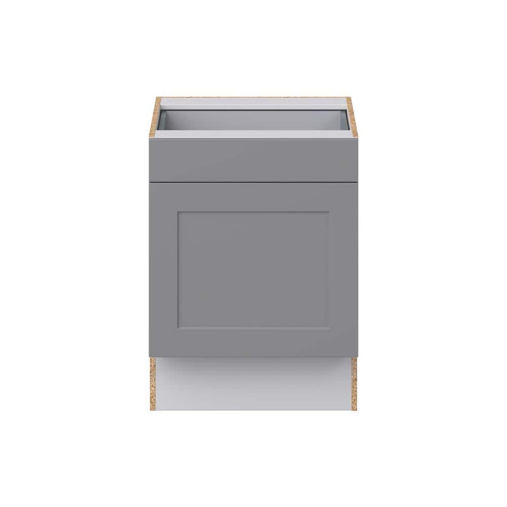J COLLECTION Bristol Painted Slate Gray Shaker Assembled 24 in.W x 32.5 in.H x 23.75 in.D Accessible ADA 1 Draw Base Kitchen Cabinet
