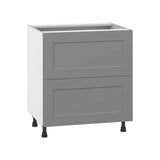 J COLLECTION Bristol Painted Slate Gray Shaker Assembled Base Kitchen Cabinet with 2 Draws (30 in. W x 34.5 in. H x 24 in. D)