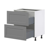 J COLLECTION Bristol Painted Slate Gray Shaker Assembled Base Kitchen Cabinet with 2 Draws (30 in. W x 34.5 in. H x 24 in. D)
