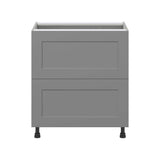J COLLECTION Bristol Painted Slate Gray Shaker Assembled Base Kitchen Cabinet with 2 Draws (30 in. W x 34.5 in. H x 24 in. D)