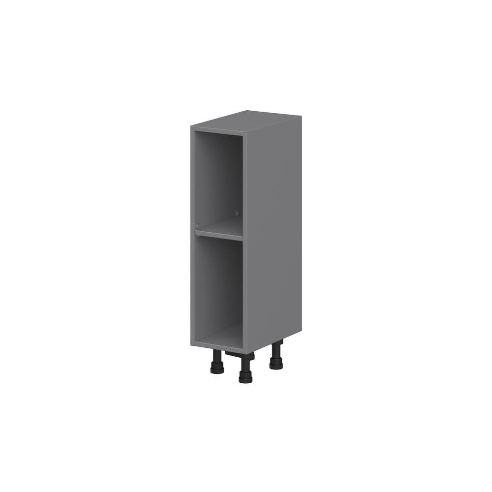 J COLLECTION Bristol Slate Gray Assembled Base Open Kitchen Cabinet (9 in. W X 30 in. H X 14 in. D)