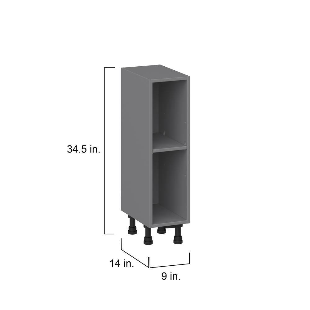 J COLLECTION Bristol Slate Gray Assembled Base Open Kitchen Cabinet (9 in. W X 30 in. H X 14 in. D)