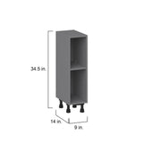 J COLLECTION Bristol Slate Gray Assembled Base Open Kitchen Cabinet (9 in. W X 30 in. H X 14 in. D)