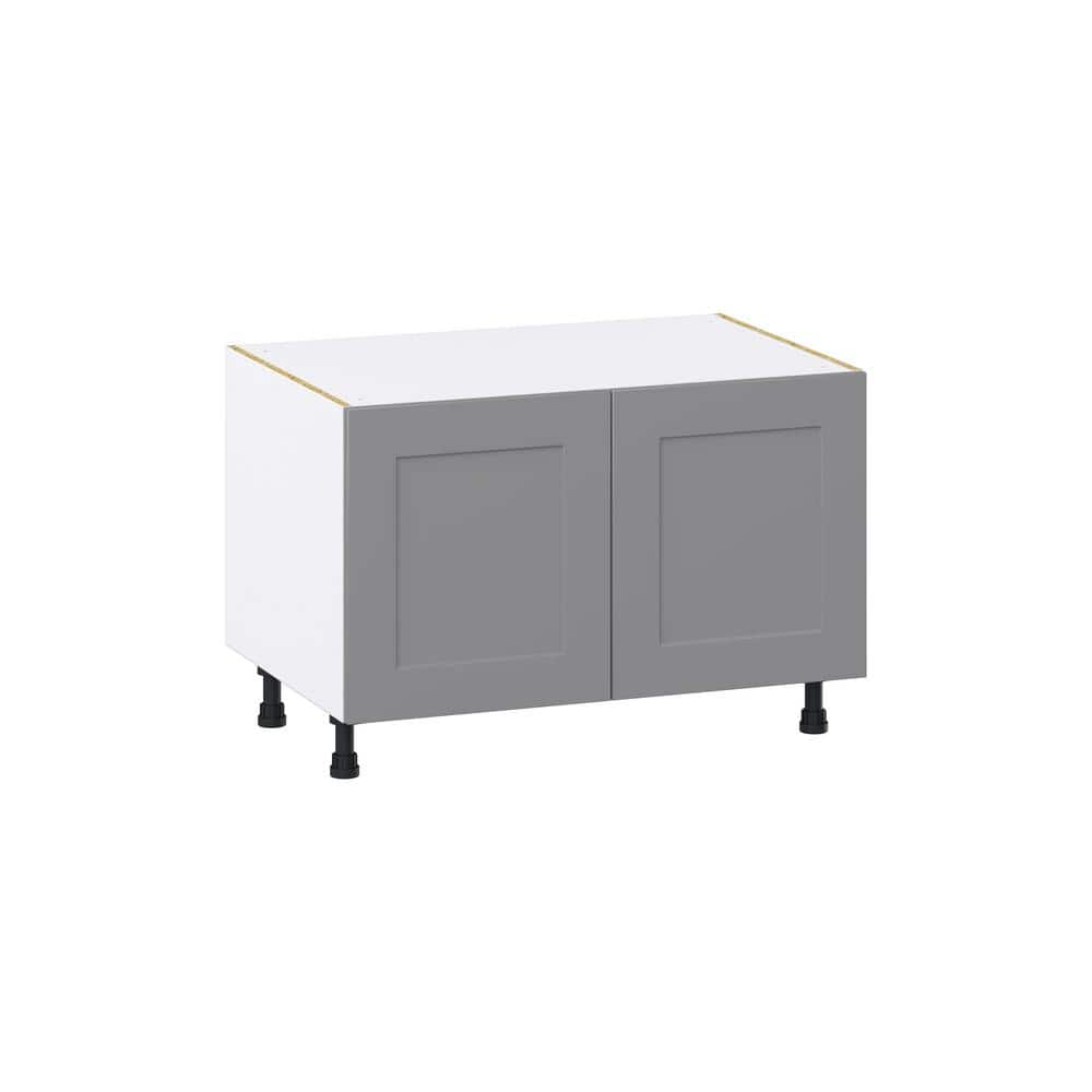 J COLLECTION Bristol Painted Slate Gray Shaker Assembled Apron Front Sink Base Kitchen Cabinet (36 in. W x 24.5 in. H x 24 in. D)