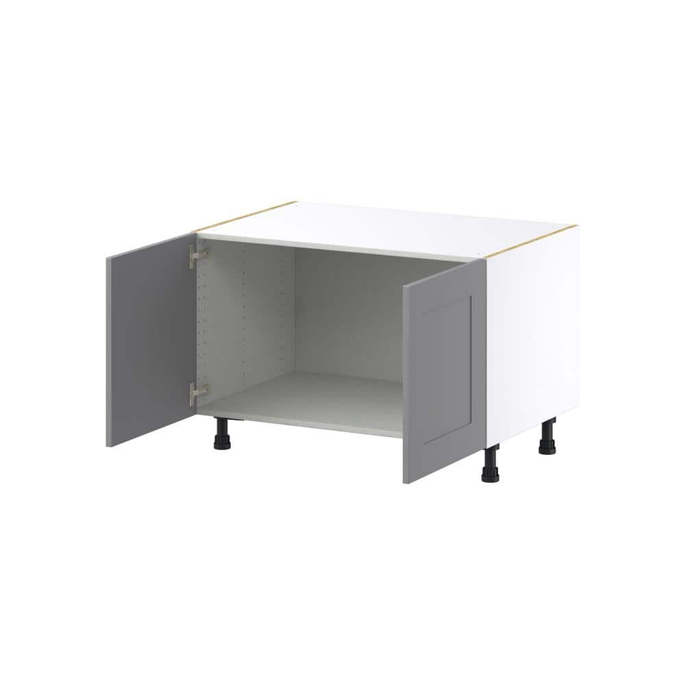 J COLLECTION Bristol Painted Slate Gray Shaker Assembled Apron Front Sink Base Kitchen Cabinet (36 in. W x 24.5 in. H x 24 in. D)