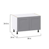 J COLLECTION Bristol Painted Slate Gray Shaker Assembled Apron Front Sink Base Kitchen Cabinet (36 in. W x 24.5 in. H x 24 in. D)
