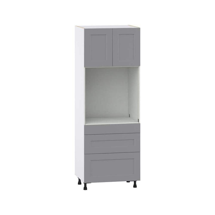 J COLLECTION Bristol Painted Slate Gray Shaker Assembled Pantry Oven Kitchen Cabinet with Drawers (30 in. W x 84.5 in. H x 24 in. D)