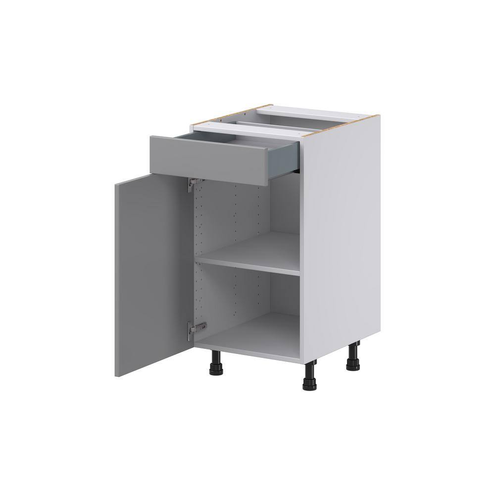 J COLLECTION Bristol Painted Slate Gray Shaker Assembled 18 in. W x 34.5 in. H x 21 in. D Vanity 1 Drawer Base Kitchen Cabinet