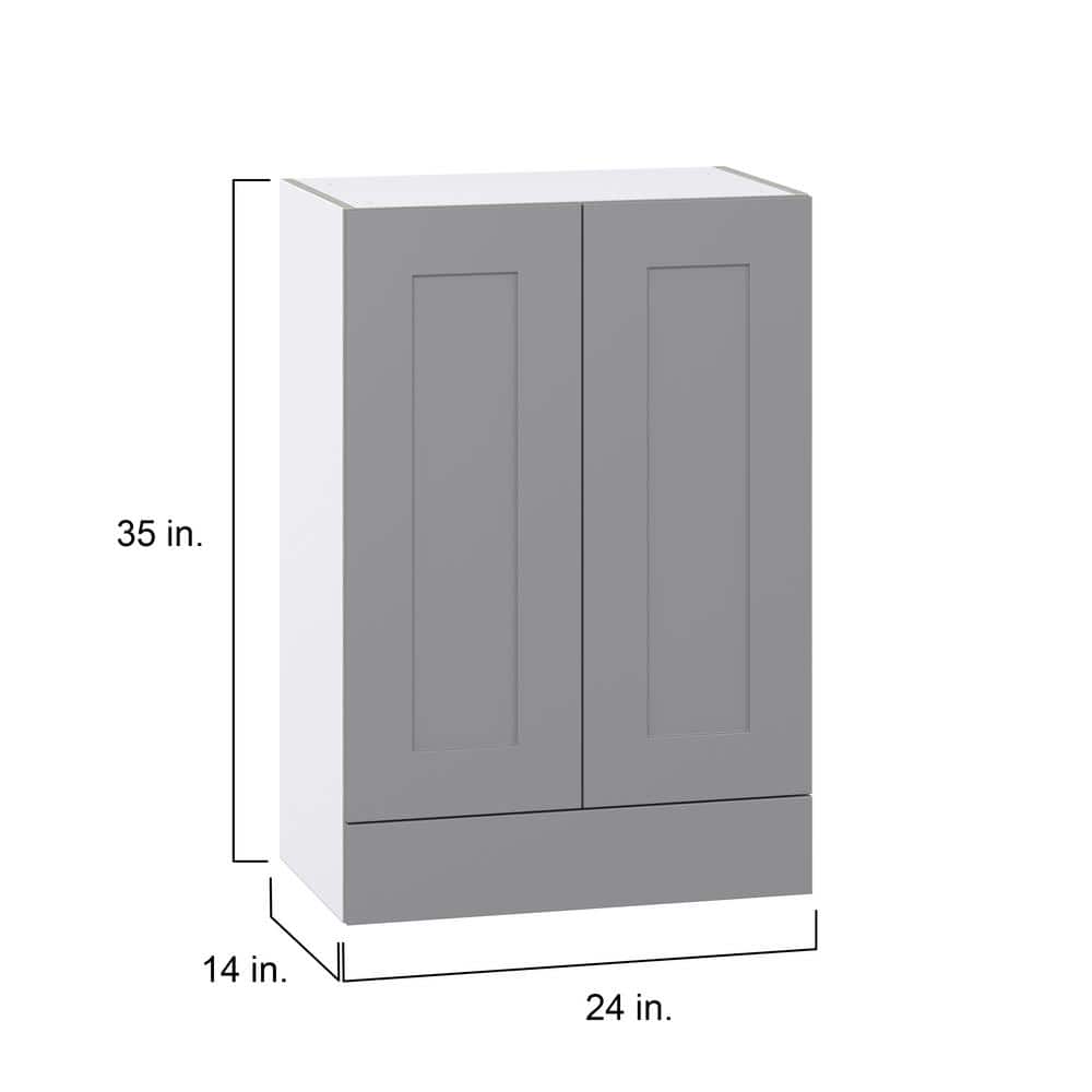 J COLLECTION Bristol Painted Slate Gray Shaker Assembled Wall Kitchen Cabinet with a Drawer (24 in. W x 35 in. H x 14 in. D)