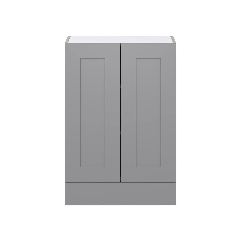 J COLLECTION Bristol Painted Slate Gray Shaker Assembled Wall Kitchen Cabinet with a Drawer (24 in. W x 35 in. H x 14 in. D)