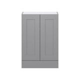 J COLLECTION Bristol Painted Slate Gray Shaker Assembled Wall Kitchen Cabinet with a Drawer (24 in. W x 35 in. H x 14 in. D)