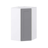 J COLLECTION Bristol Painted Slate Gray Shaker Assembled Wall Diagonal Corner Kitchen Cabinet (24 in. W x 40 in. H x 14 in. D)