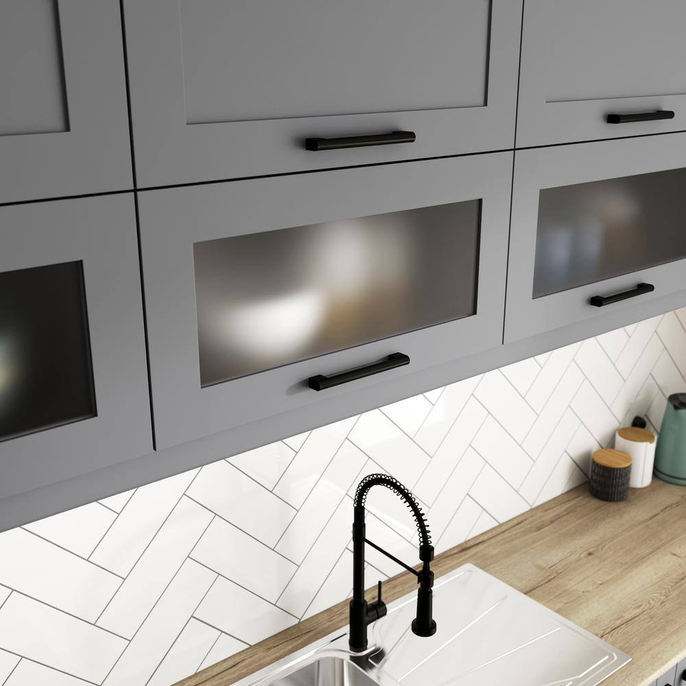 J COLLECTION 24 in. W x 40 in. H x 14 in. D Bristol Painted Slate Gray Shaker Assembled Glass Wall Diagonal Corner Kitchen Cabinet