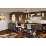 J COLLECTION 24 in. W x 40 in. H x 14 in. D Bristol Painted Slate Gray Shaker Assembled Glass Wall Diagonal Corner Kitchen Cabinet