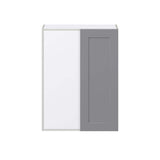 J COLLECTION 30 in. W X 40 in. H X 14 in. D Bristol Painted Slate Gray Shaker Assembled Wall Blindcorner Kitchen Cabinet