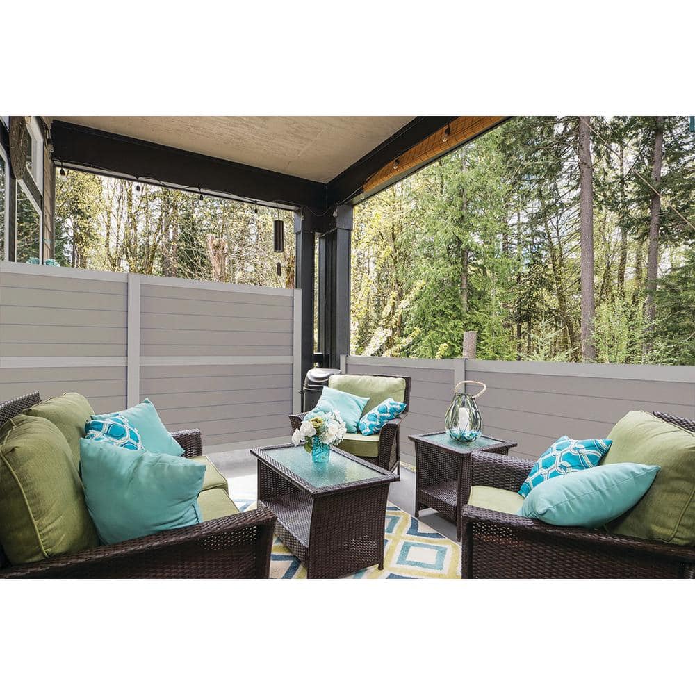 6 in. Slate Gray Vinyl Privacy Boards (6-Pack)