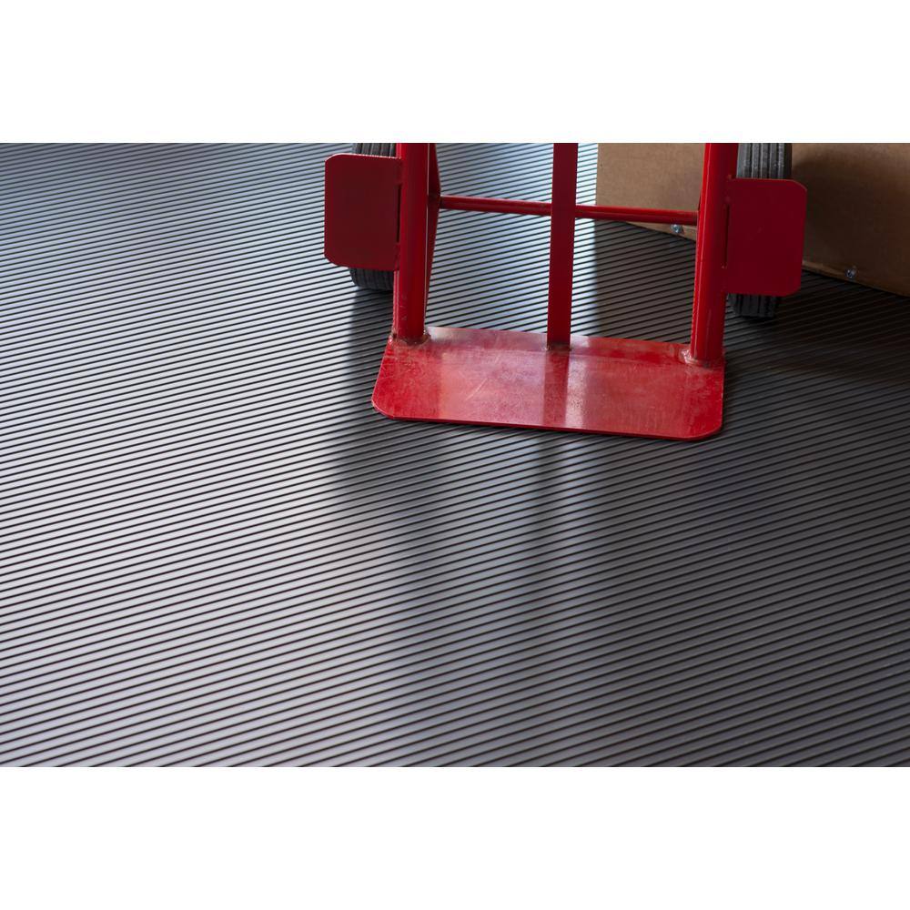 G-Floor Rib 8.5 ft. x 24 ft. Slate Grey Vinyl Garage Flooring Cover and Protector