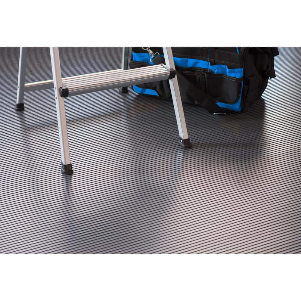 G-Floor Rib 8.5 ft. x 24 ft. Slate Grey Vinyl Garage Flooring Cover and Protector