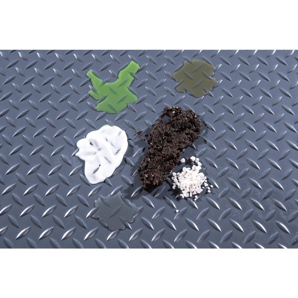 G-Floor Diamond Tread 5 ft. x 10 ft. Slate Grey Commercial Grade Vinyl Garage Flooring Cover and Protector
