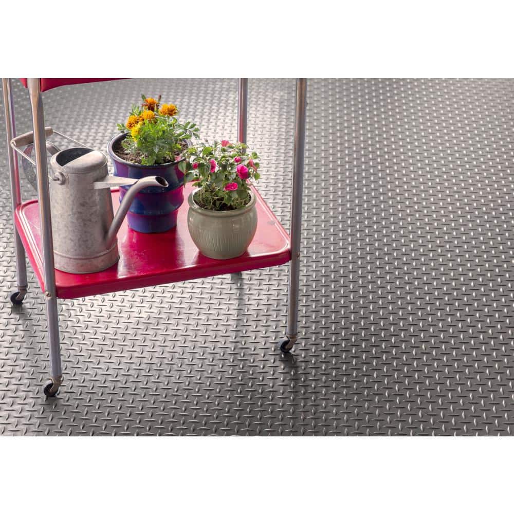 G-Floor Diamond Tread 8.5 ft. x 22 ft. Slate Grey Commercial Grade Vinyl Garage Flooring Cover and Protector