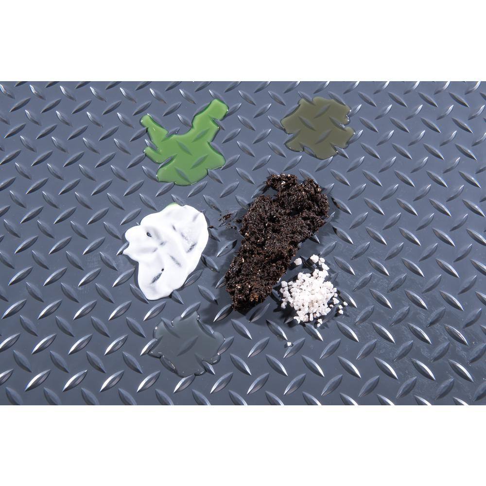 G-Floor Diamond Tread 8.5 ft. x 24 ft. Slate Grey Vinyl Garage Flooring Cover and Protector